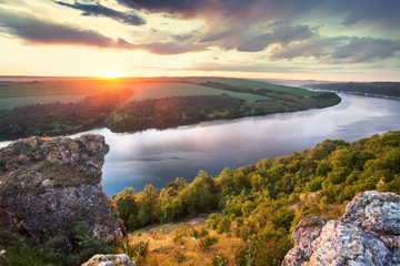 River canyon on sunset.