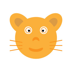 cat face flat logo icon