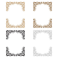 Vector baroque of vintage elements for design. 