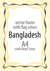 Frame and border of ribbon with the colors of the Bangladesh flag