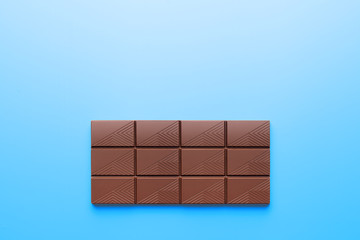 chocolate bar on a blue background