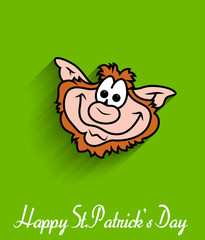 Funny Smile - Cartoon Leprechaun Character Face