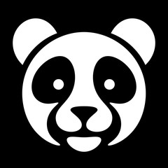 Panda head on a black background