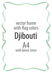 Frame and border of ribbon with the colors of the Djibouti flag