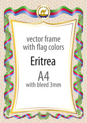 Frame and border of ribbon with the colors of the Eritrea flag