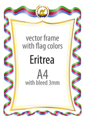 Frame and border of ribbon with the colors of the Eritrea flag