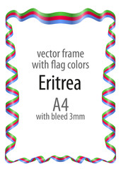 Frame and border of ribbon with the colors of the Eritrea flag