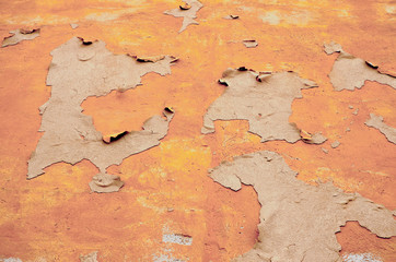 Stone wall near position brown orange color