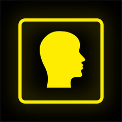 Neon Button App - Kopf Profil