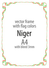 Frame and border of ribbon with the colors of the Niger flag