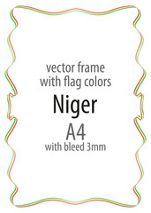 Frame and border of ribbon with the colors of the Niger flag