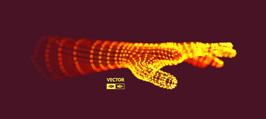 Human Arm. Hand Model. Connection structure. Future technology concept. 3D Vector illustration.