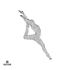 Fototapeta na wymiar Gymnast. Man. 3D human body model. Gymnastics activities for icon health and fitness community. Vector illustration.