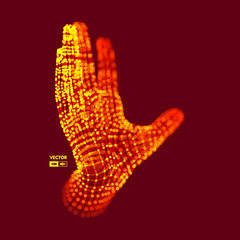 Human Arm. Hand Model. Connection structure. Future technology concept. 3D Vector illustration.