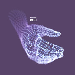 Human Arm. Hand Model. Connection structure. Future technology concept. 3D Vector illustration.