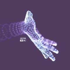 Human Arm. Hand Model. Connection structure. Future technology concept. 3D Vector illustration.