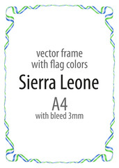 Frame and border of ribbon with the colors of the Sierra Leone flag