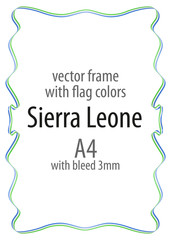 Frame and border of ribbon with the colors of the Sierra Leone flag