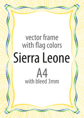 Frame and border of ribbon with the colors of the Sierra Leone flag