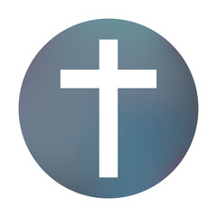 Obraz premium Farbiger Button - simples Kreuz