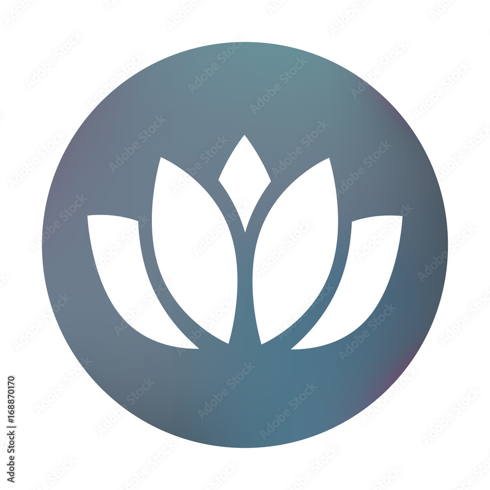 Canvas Prints Farbiger Button - Lotus-Symbol