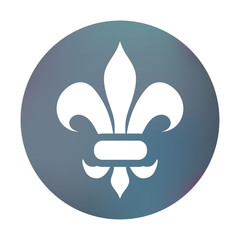 Farbiger Button - Lilien-Ornament © Daniel Berkmann