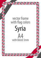 Frame and border of ribbon with the colors of the Syria flag