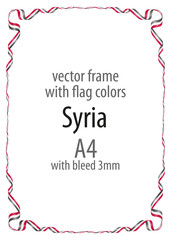 Frame and border of ribbon with the colors of the Syria flag