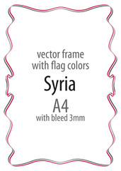 Frame and border of ribbon with the colors of the Syria flag