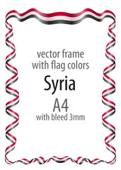 Frame and border of ribbon with the colors of the Syria flag