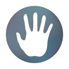 Farbiger Button - ausgestreckte Hand