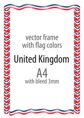 Frame and border of ribbon with the colors of the United Kingdom flag