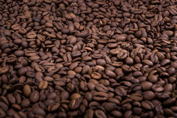 Coffee background with selective focus.