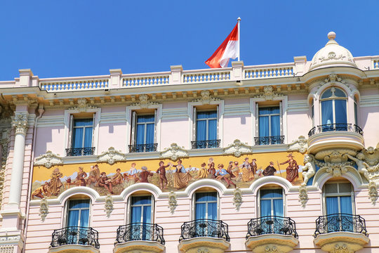 Close view of a building in Monte Carlo, Monaco