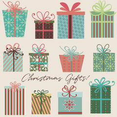 Collection of vector Christmas gifts for design