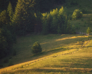 Fototapeta premium Majestic sunset in the mountains landscape.