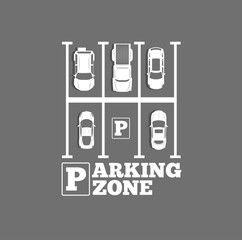 Parking zone poster in minimalist style