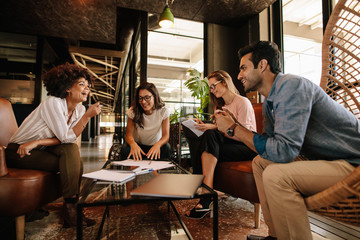 Businesspeople having a meeting in a modern office