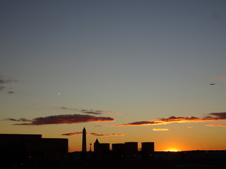 vibrant sunset in Washington D.C. with the Washington Monument 