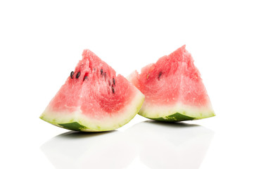 watermelon two slices isolated at white background