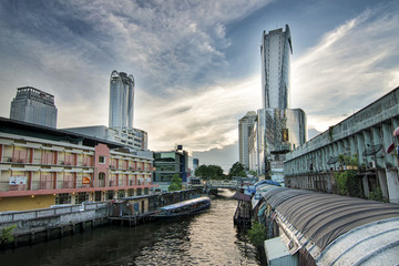 Pratunam Pier on June 01,2015 in Bangkok,Thailand.