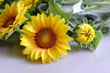 clay flower, sunflower bouquet