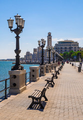 Bari, Italy - The capital of Apulia region, a big city on the Adriatic sea, with historic center...