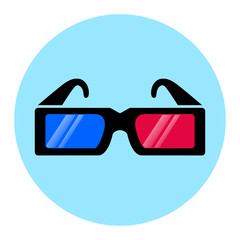 3d glasses circle icon