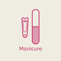 Nail clippers linear icon. Thin line illustration. Manicure clippers contour symbol. isolated outline drawing