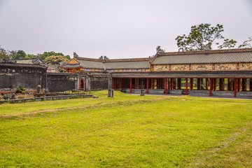 Fototapeta na wymiar Pavillion in the Imperial City, Complex of Hue Monuments in Hue, World Heritage Site, Vietnam