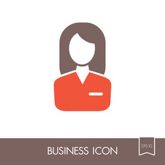 User icon of woman outline icon. Business sign