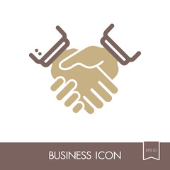 Business handshake, contract agreement icon