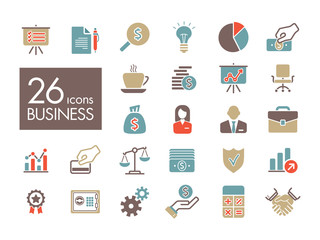 Business and finance web outline icon set