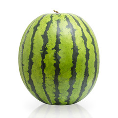 Whole watermelon isolated on white background